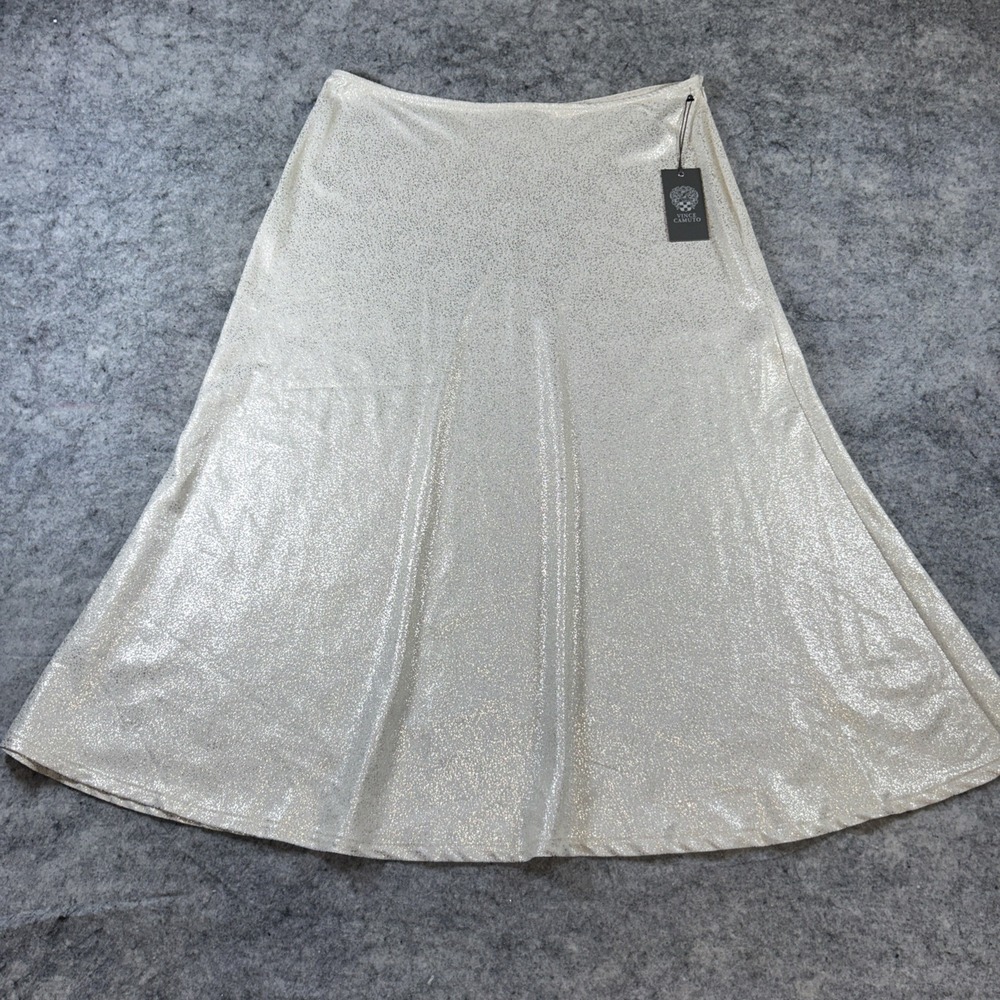 Vince Camuto Skirt Women's Large Tan & Gold Confetti Ready‎ Work Party Holiday